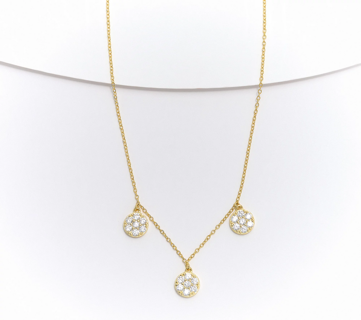 Diamonique Gold Tone Sterling Silver Classics Station Necklace
