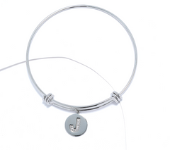 Steel by Diamonique Silver Tone "J" Initial Bracelet Small/Avg
