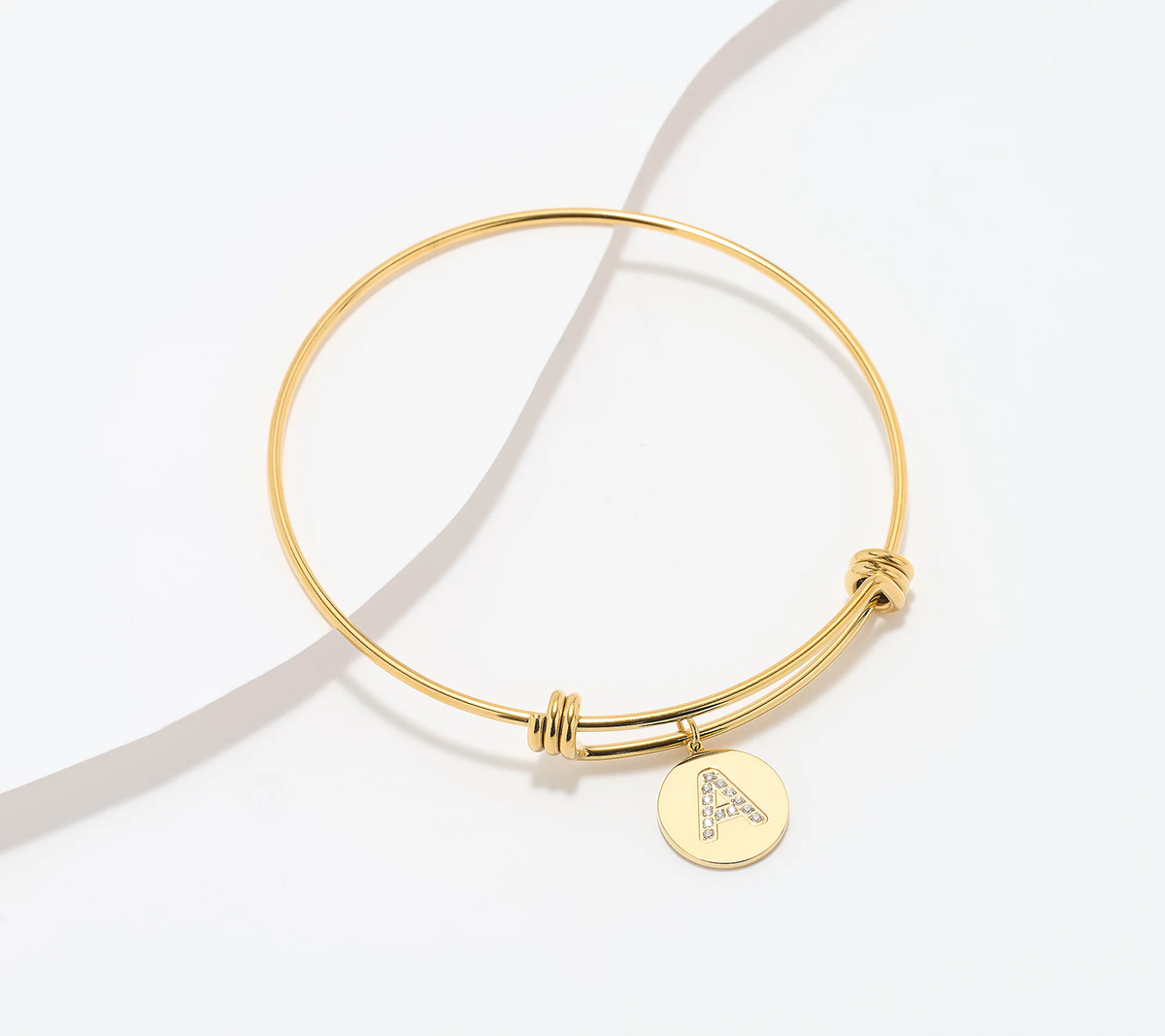 Steel by Diamonique Gold Tone "A" Initial Bracelet Small/Avg