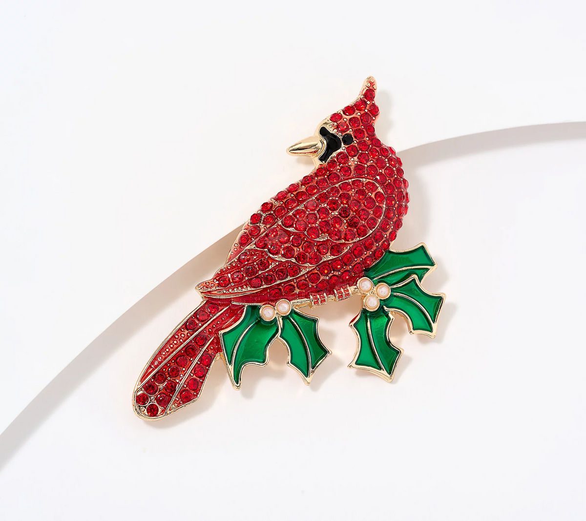 Denim & Co. Choice of Holiday "Cardinal" Brooch