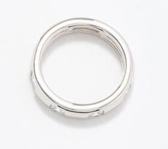 Diamonique Italia Sterling Silver Band Ring, Size 10