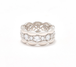 Diamonique Italia Sterling Silver Center Stones Ring, Size 10