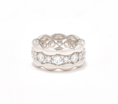 Diamonique Italia Sterling Silver Center Stones Ring, Size 10