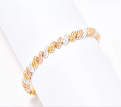UltraFine 950 Silver Tri Color Mini San Marco Magnetic Bracelet Avg