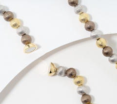 David Markstein Tri Color Mocha Bronze Satin 8mm Bead Magnetic Necklace