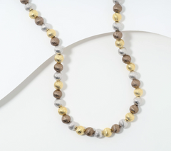 David Markstein Tri Color Mocha Bronze Satin 8mm Bead Magnetic Necklace