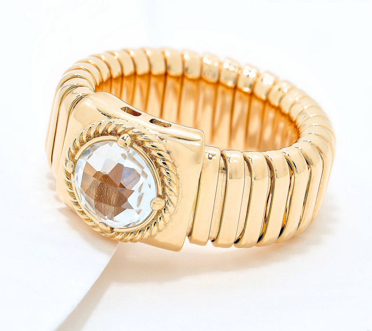 David Markstein Bronze Debut White Topaz Tubogas Ring Size 7