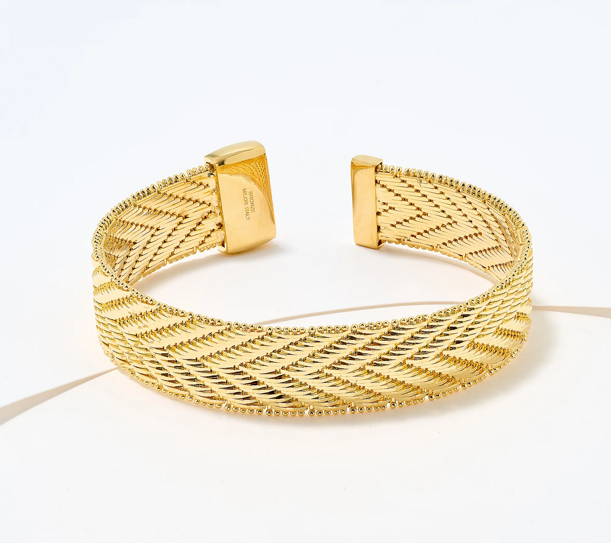 David Markstein Yellow Bronze Premiere Riccio Magnetic Clasp Bracelet Avg