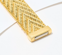 David Markstein Yellow Bronze Premiere Riccio Magnetic Clasp Bracelet Avg