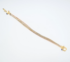 David Markstein Tri Color Bronze Multi-Strand Omega Bracelet w/ Buckle Clasp Small