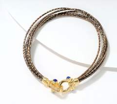 David Markstein Two Tone Mocha Bronze Multi-Strand Omega Bracelet w/ Buckle Clasp Small