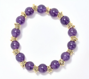 David Markstein Bronze Amethyst Bead & Rondels Stretch Bracelets Small/Avg