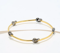David Markstein Two Tone Black Bronze Dimensional Love Knot Slip on Bangle Small