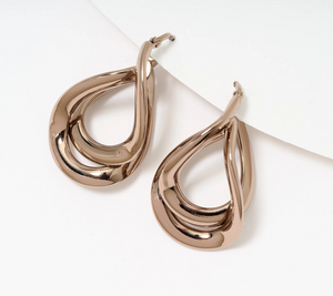 David Markstein Mocha Bronze Wave Hoop Earrings