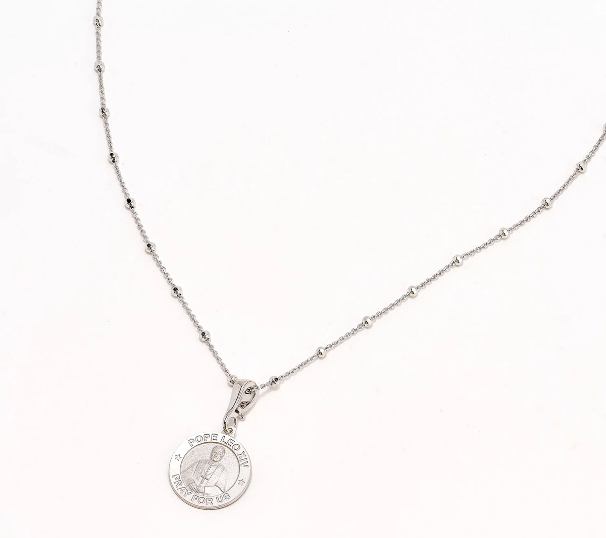 David Markstein Sterling Silver Pope Leo the 14th Pendant w/ 20" Chain