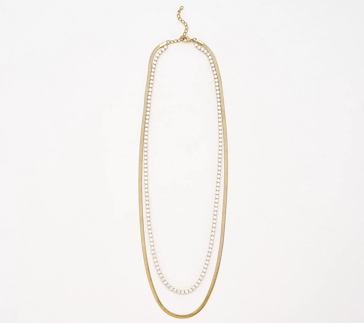 Steel by Diamonique Gold Clad Layered Necklace 18"