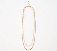 Steel by Diamonique Gold Clad Layered Necklace 18"