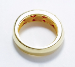 Diamonique x Melissa McGoff Sterling Silver Goldclad Heart Band Ring, Size 6
