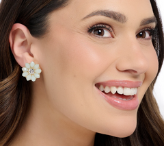 Joan Rivers Goldtone Flower Button Clip-On Earring