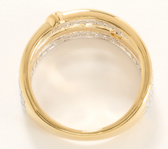 Diamonique Gold Clad Sterling Silver Two-Tone Highway Ring Size 8