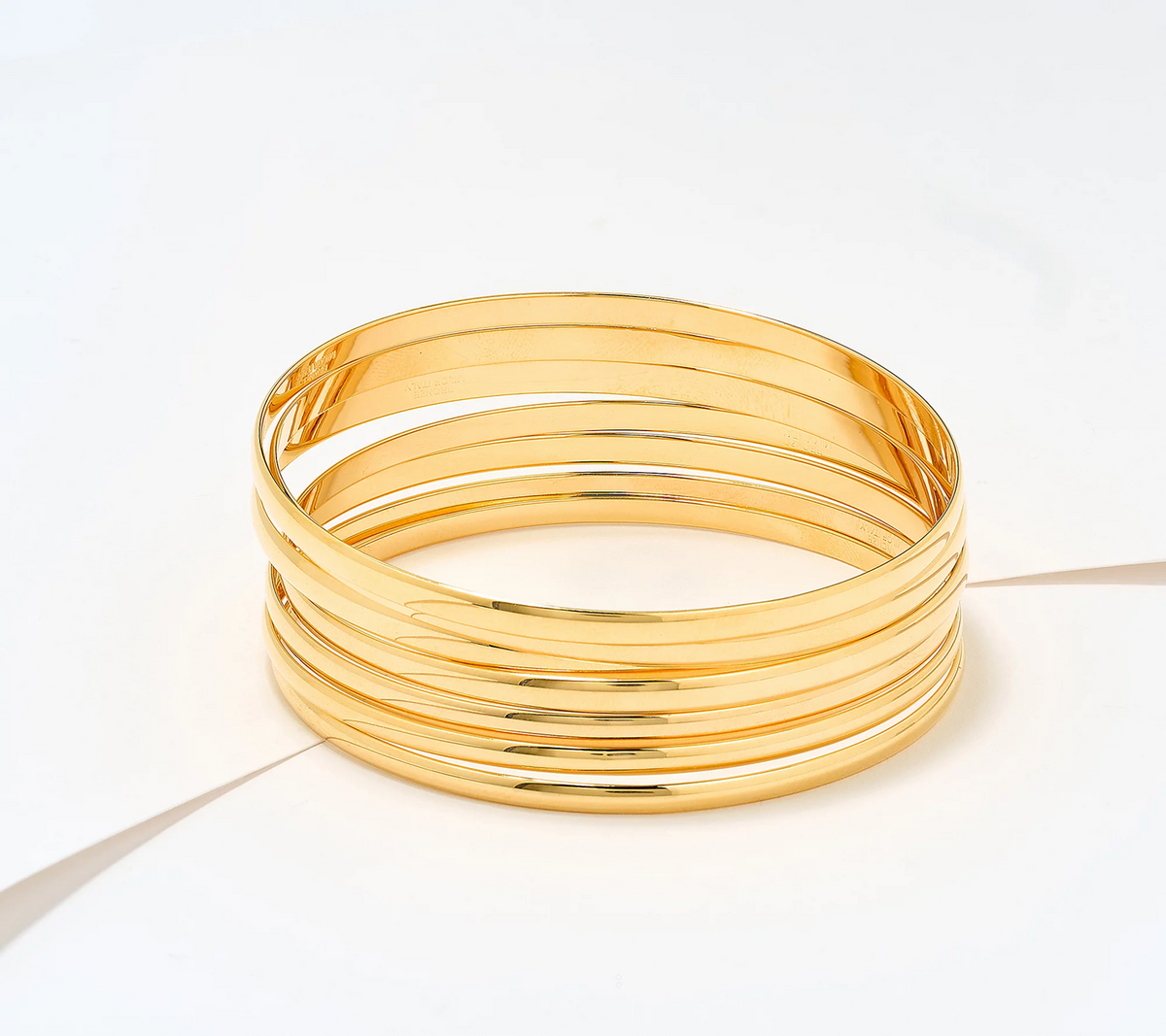 David Markstein Yellow Premiere Bronze Set of 7 Luxe Slip on Bangles Large