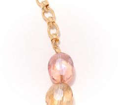 Susan Graver Gold Tone Multi Color Faceted Oval Necklace