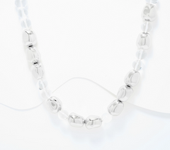 Susan Graver Chunky Nuggets Silvertone Necklace