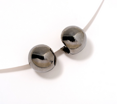 David Markstein Rhodium-Plated Bronze Bold Debut Huggie Earrings