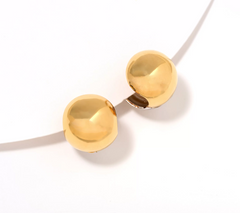 David Markstein Two Tone Gold/Silver Bronze Bold Debut Huggie Earrings