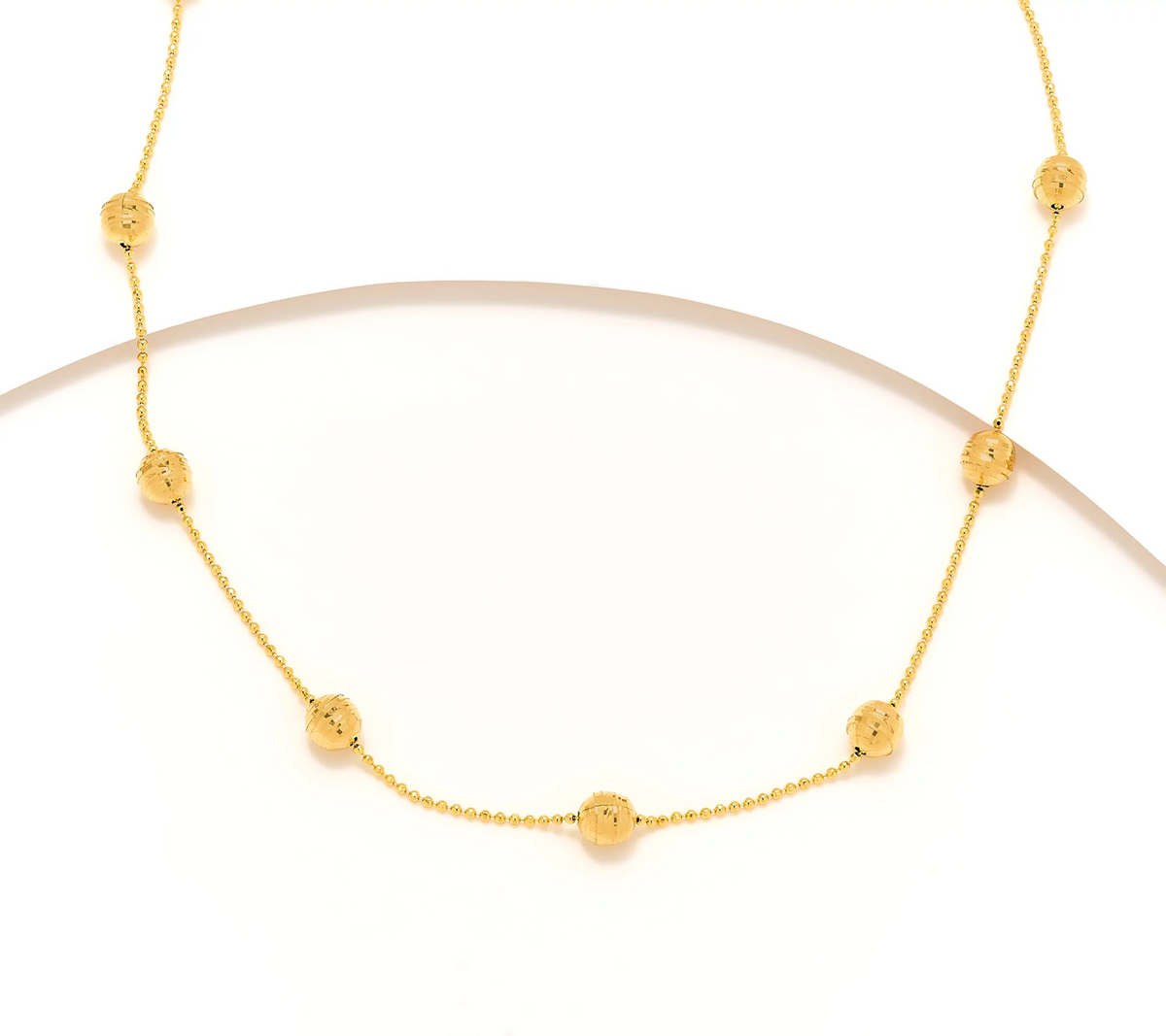 David Markstein 16" Gold Tone Sterling D/C Bead Station w/ D/C Chain Necklace