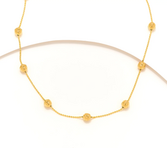 David Markstein 16" Gold Tone Sterling D/C Bead Station w/ D/C Chain Necklace
