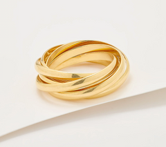 David Markstein Yellow Bronze 6 Band Rolling Ring Size 6