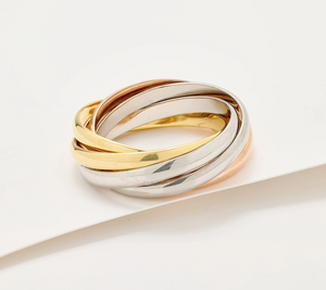 David Markstein Tri Color Rose Bronze 6 Band Rolling Ring Size 11
