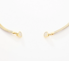 David Markstein 18" Yellow /Silver Bronze 6mm Reversible Omega Necklace w/ Magnet Clasp