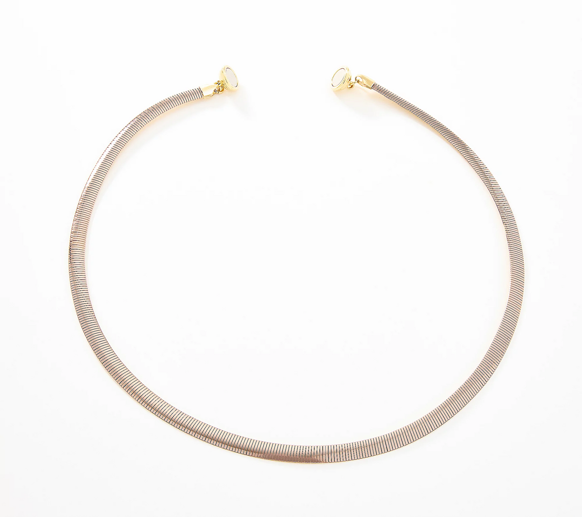 David Markstein 18" Yellow /Mocha Bronze 6mm Reversible Omega Necklace w/ Magnet Clasp