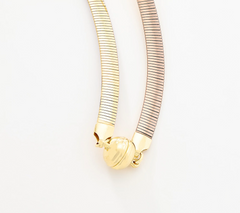 David Markstein 18" Yellow /Mocha Bronze 6mm Reversible Omega Necklace w/ Magnet Clasp