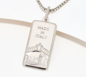 David Markstein Bronze Silver Tone Ingot "Venice" Pendant with 17 + 3" Chain