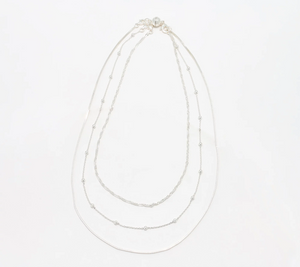 UltraFine 950 Silver Set of 3 Necklaces with Magnet Clasp