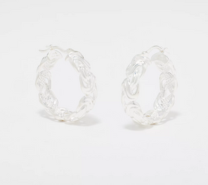 UltraFine 950 Silver Byzantine 1" Hoop Earrings