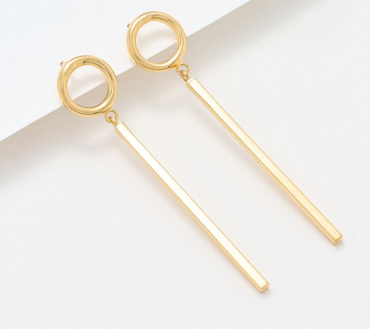 David Markstein Yellow Bronze Bar Dangle Earring