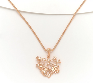 David Markstein Rose-Plated Sterling Silver Jane Cimaruta Pendant w/ Enhancer& Chain