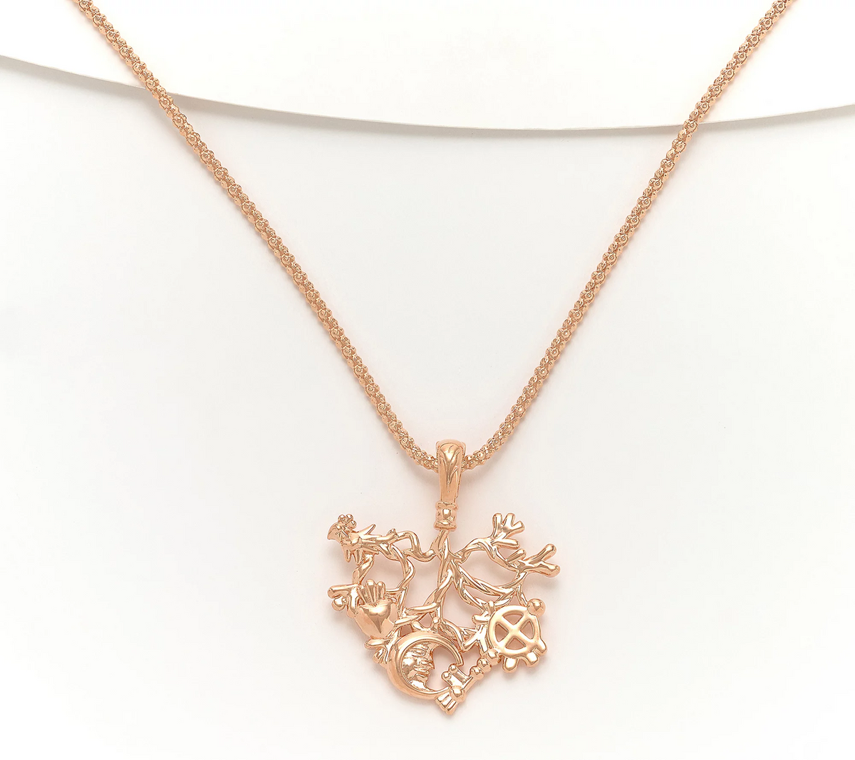 David Markstein Rose-Plated Sterling Silver Jane Cimaruta Pendant w/ Enhancer& Chain