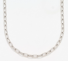 David Markstein White Bronze Premiere Luxe Paper Clip Necklace, 20"