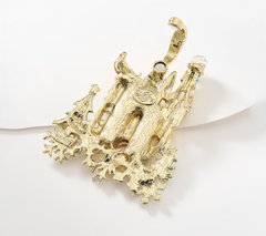 Kirks Folly Gold Tone Fairyland Winter Palace Foldover Magnetic Pendant