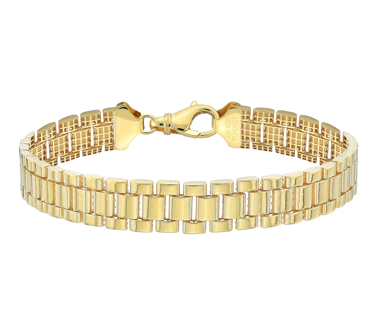 Silver Style Gold Clad Chain Link Bracelet Large
