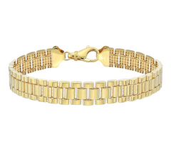Silver Style Gold Clad Chain Link Bracelet Large
