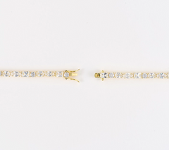 Diamonique Classics Gold Clad Sterling Silver Fancy Cut Tennis Bracelet Avg