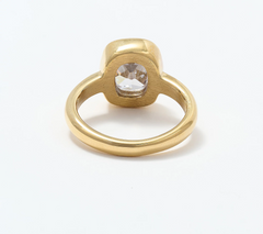 Steel by Diamonique Gold Tone Cocktail Ring Size 9