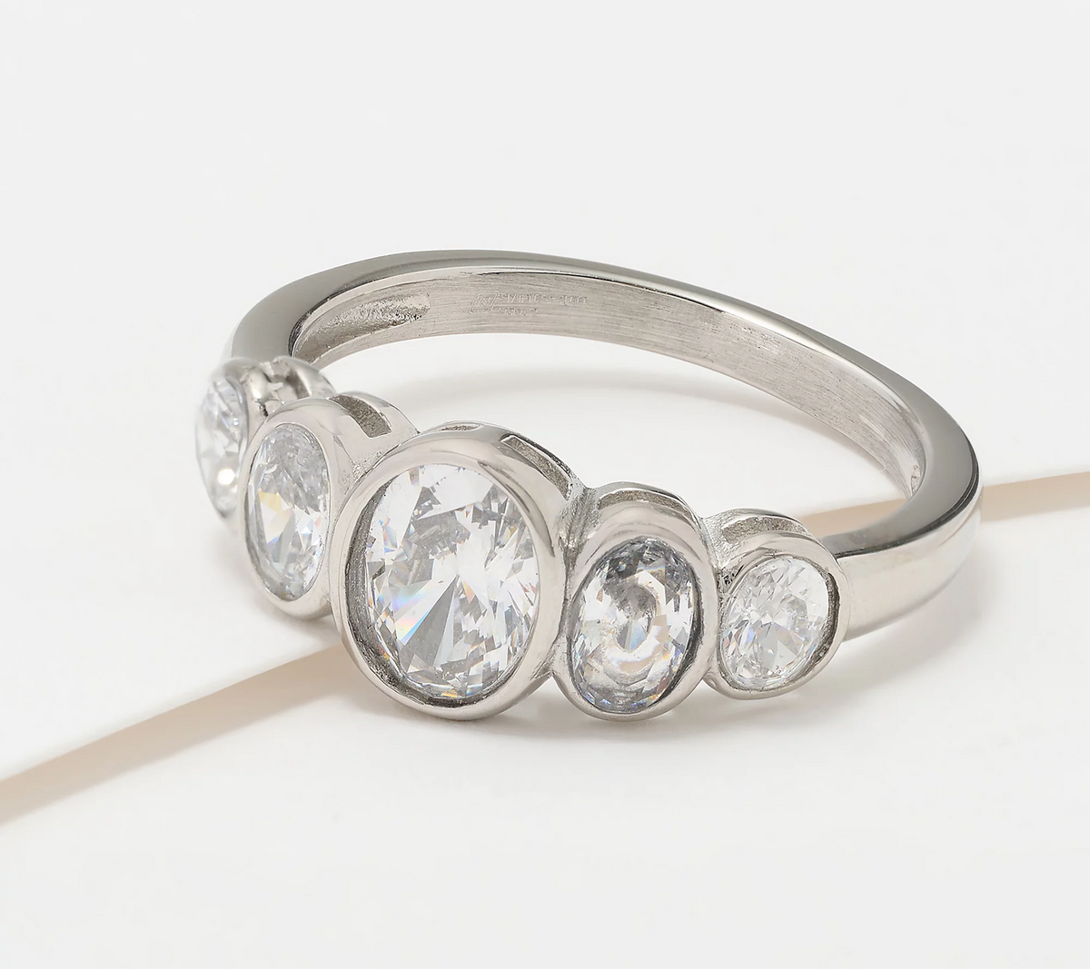 Steel by Diamonique Oval Band Ring Size 6