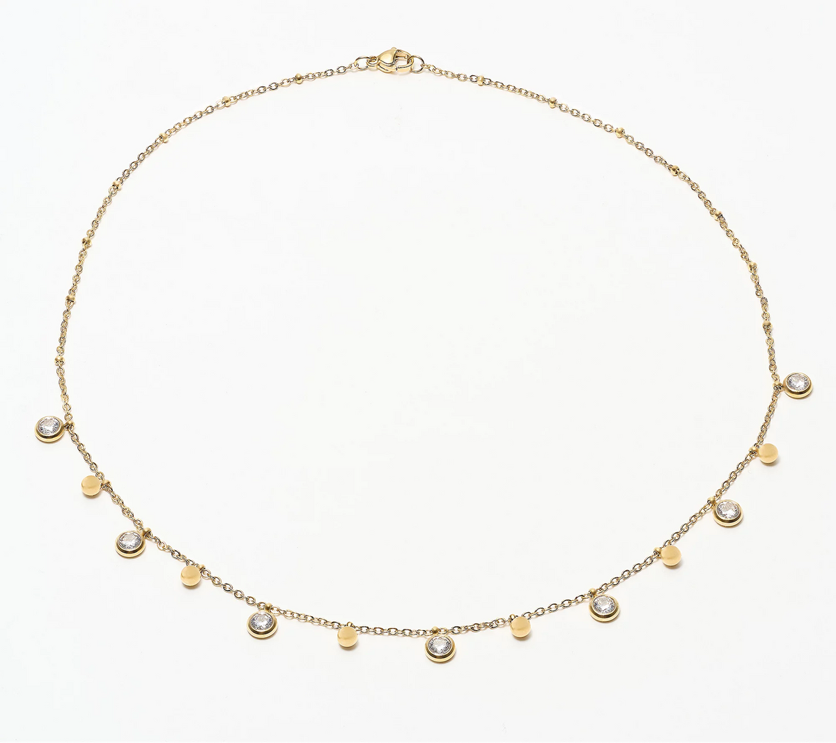 Steel by Diamonique Gold Tone Station Necklace